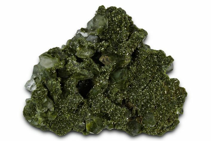 Quartz Crystals on Pistachio-Green Epidote - Turkey #337457